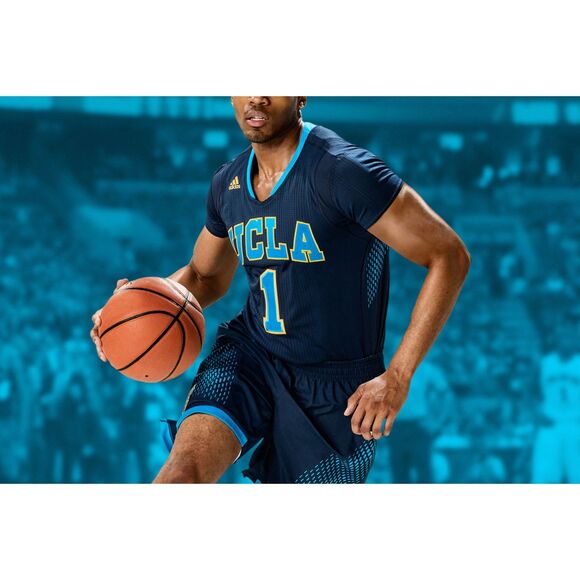 Adidas UCLA Short Sleeve Basketball Jersey Embroidered Neckline #3 - Men's Small - Picture 1 of 10